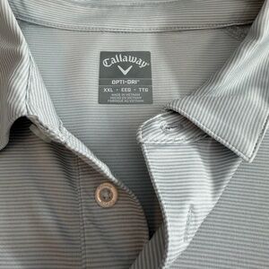 Callaway Men's Opti Dry Gray Striped Golf Shirt